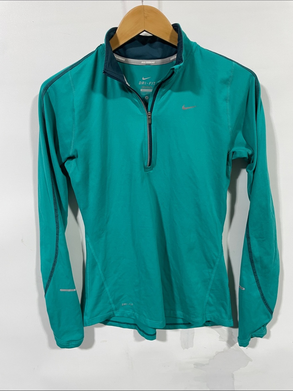 Nike Teal Long-Sleeve Dri-FIT Half-Zip Rash Guard